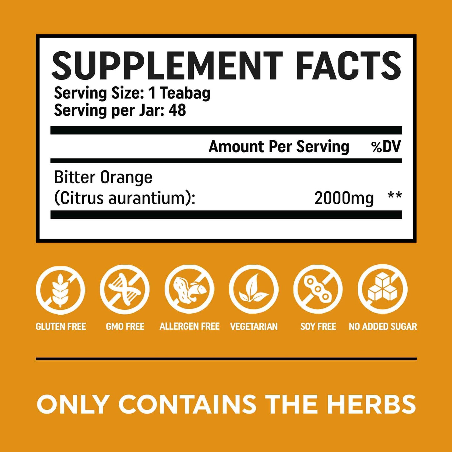 Bitter Orange Teabags - Energizing Herbal Tea