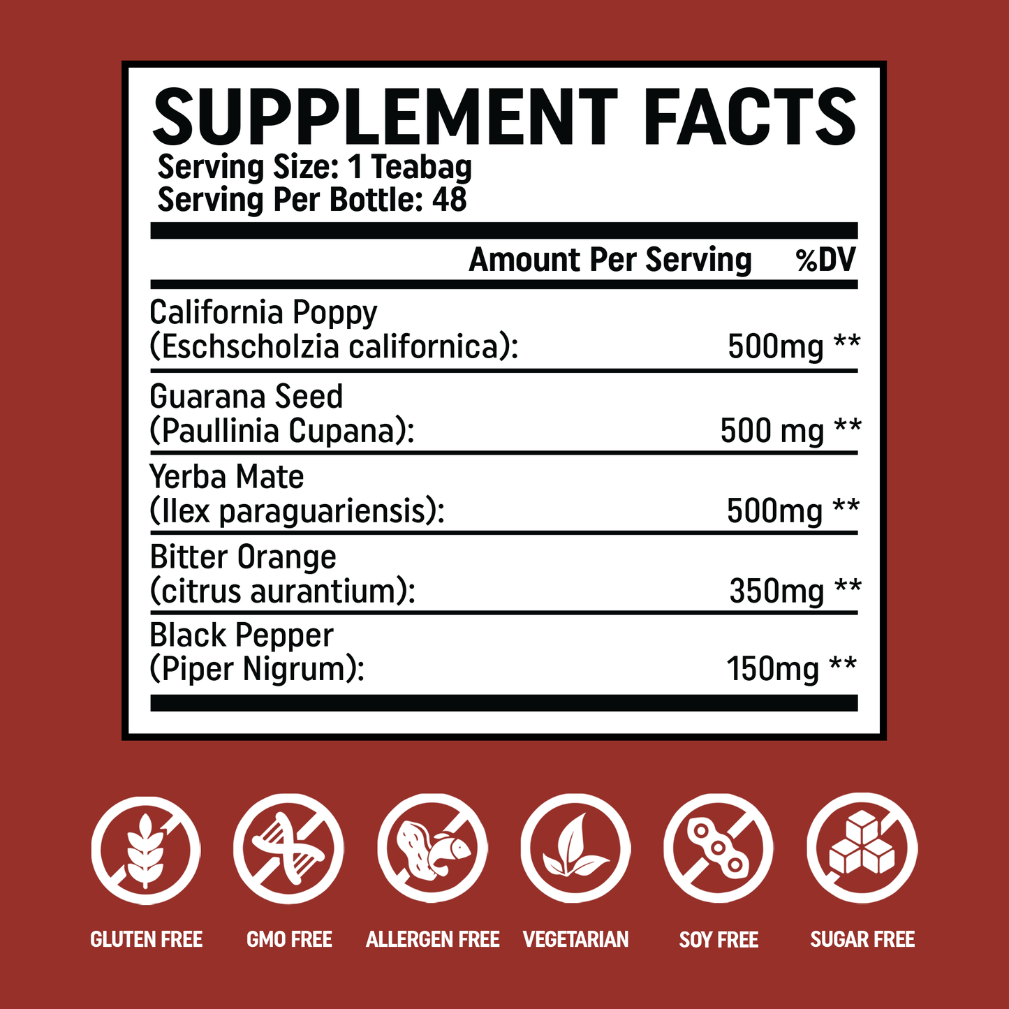 Cali NRG Teabags - Focus & Energy Support Herbal Tea