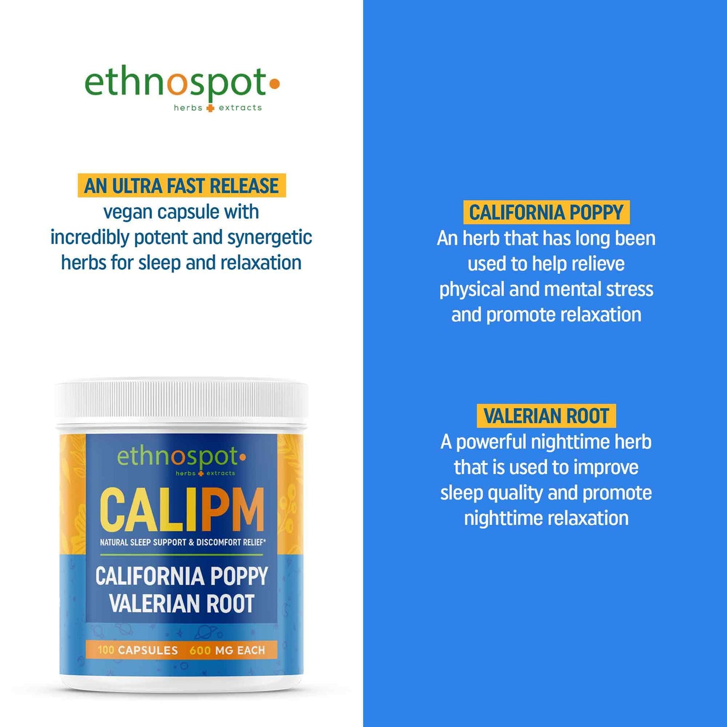 CaliPM Capsules - Sleep Assist Herbal Supplement