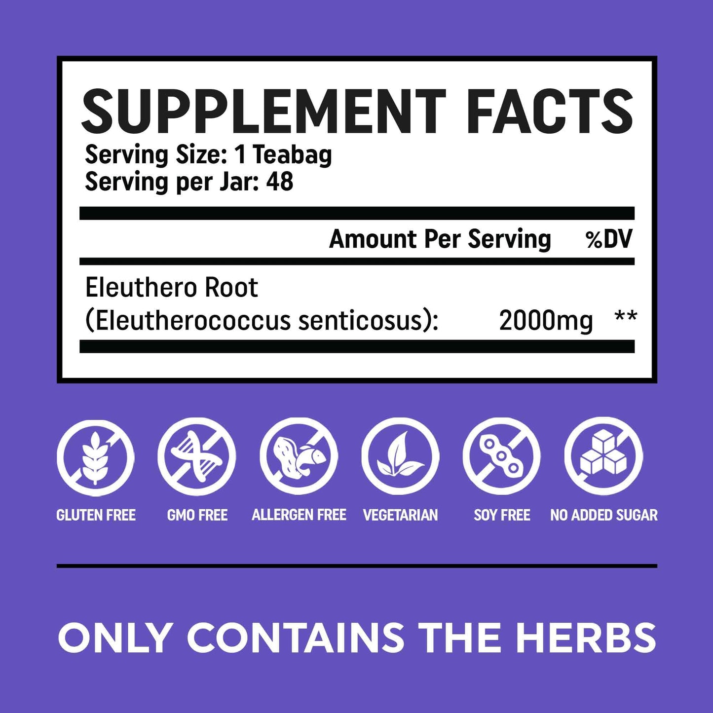 Eleuthero Root Teabags- Energy Enhancing Herbal Tea