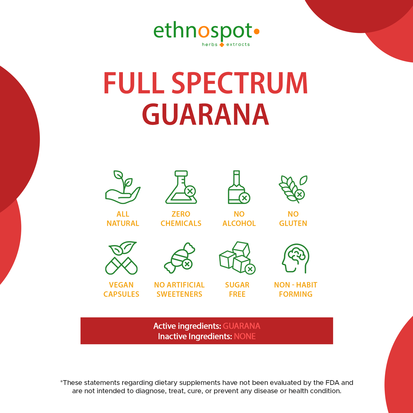 Guarana Capsules - Energy Boosting Herbal Supplement