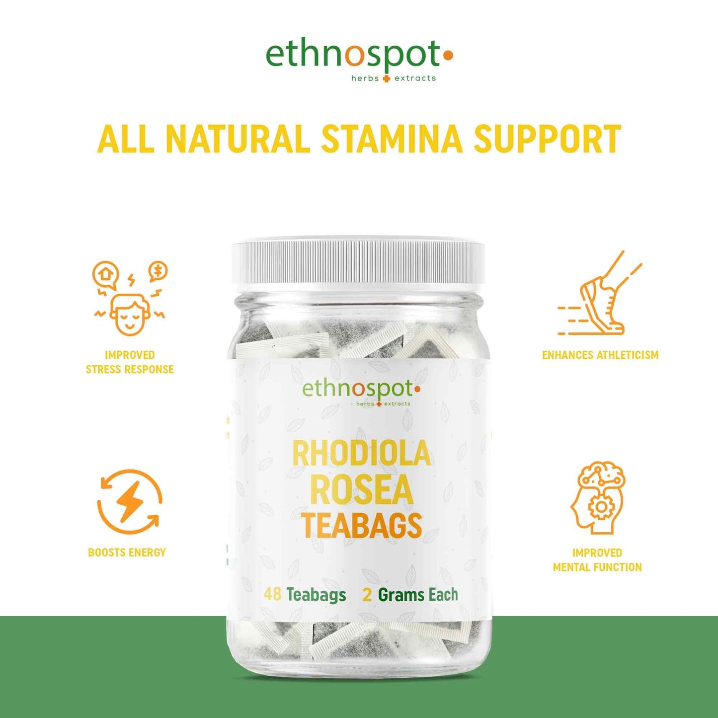 Rhodiola Rosea Teabags - Stress Reducing Adaptogenic Herbal Tea