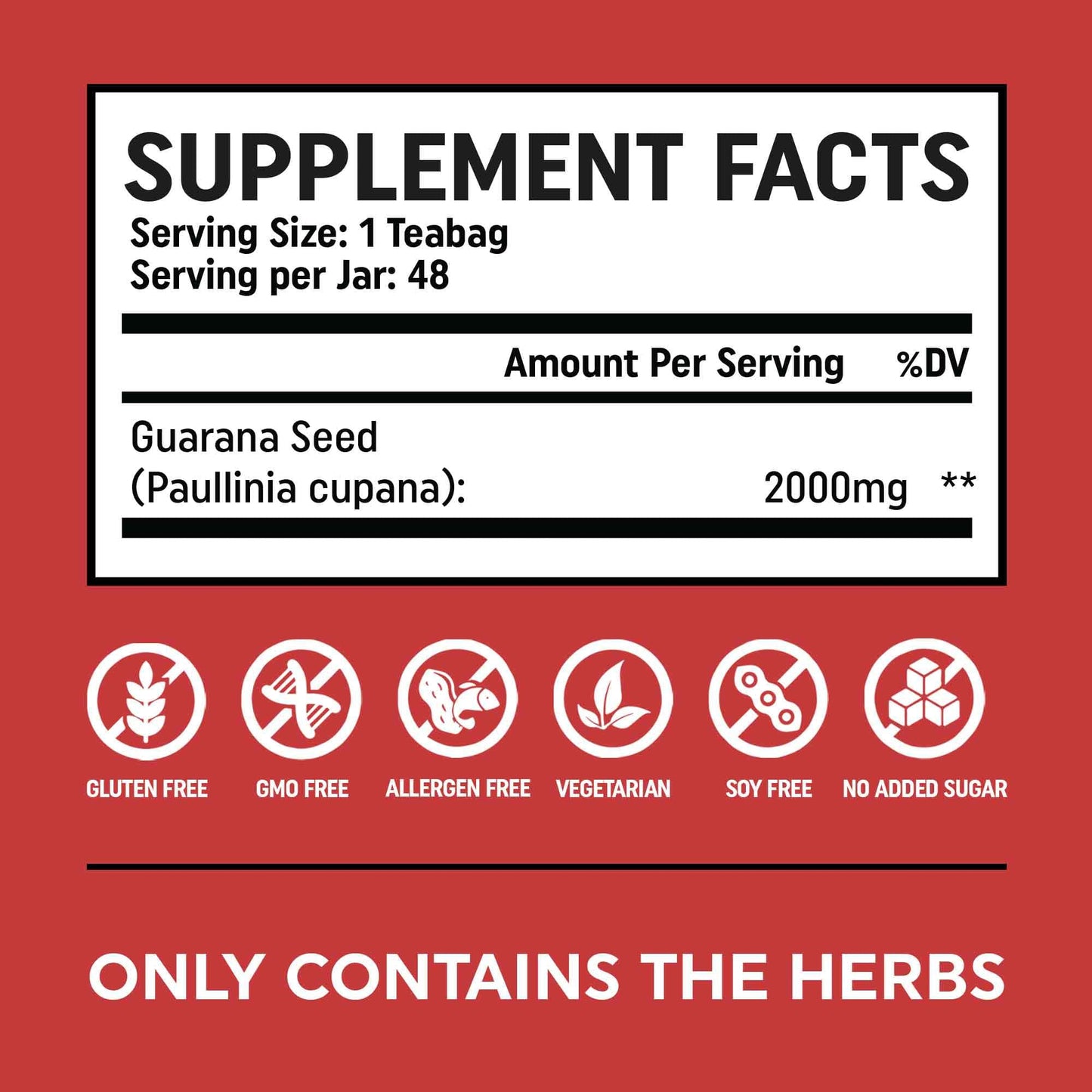 Guarana Teabags - Energy Boosting Herbal Tea