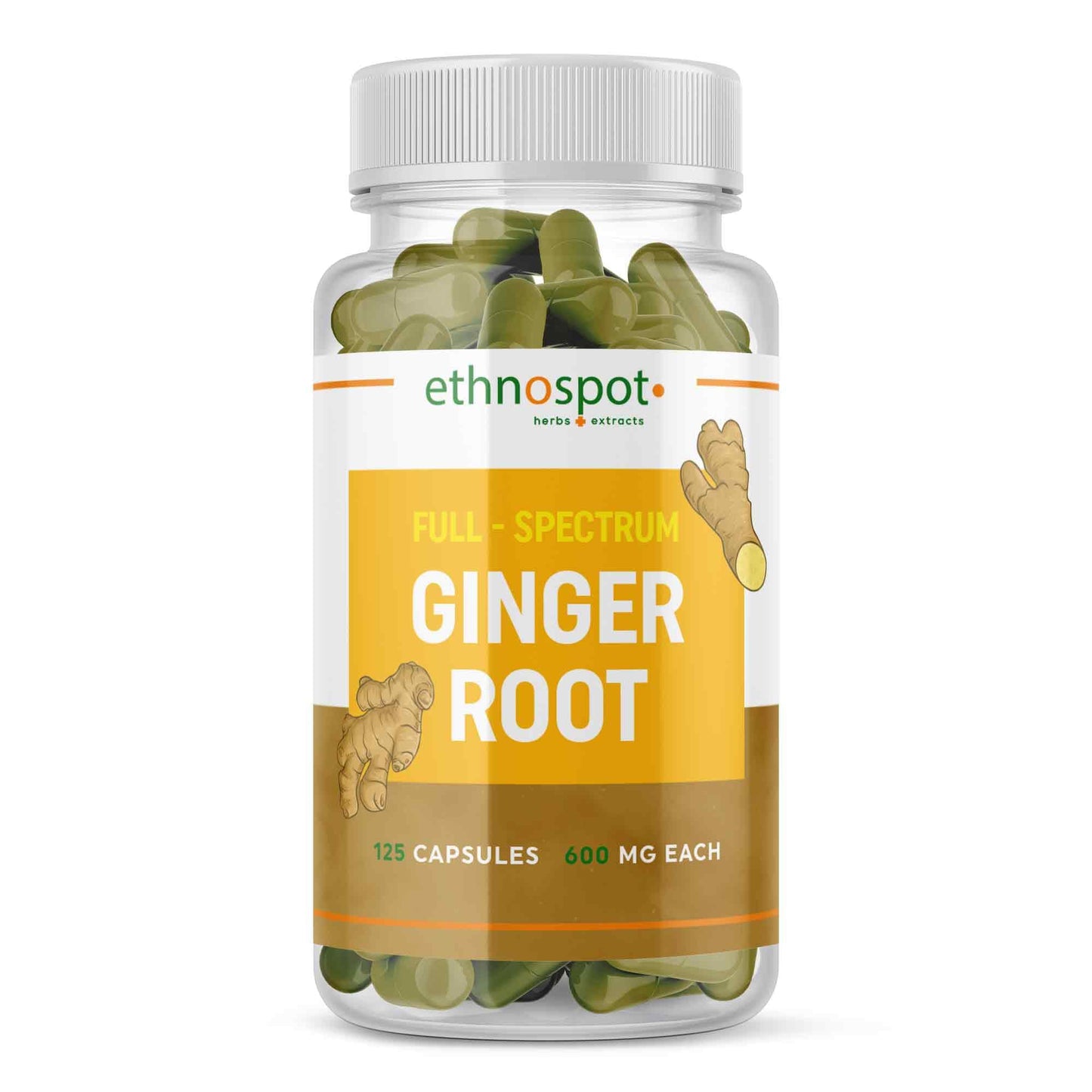 Ginger Root Capsules - Digestive Support Herbal Supplement