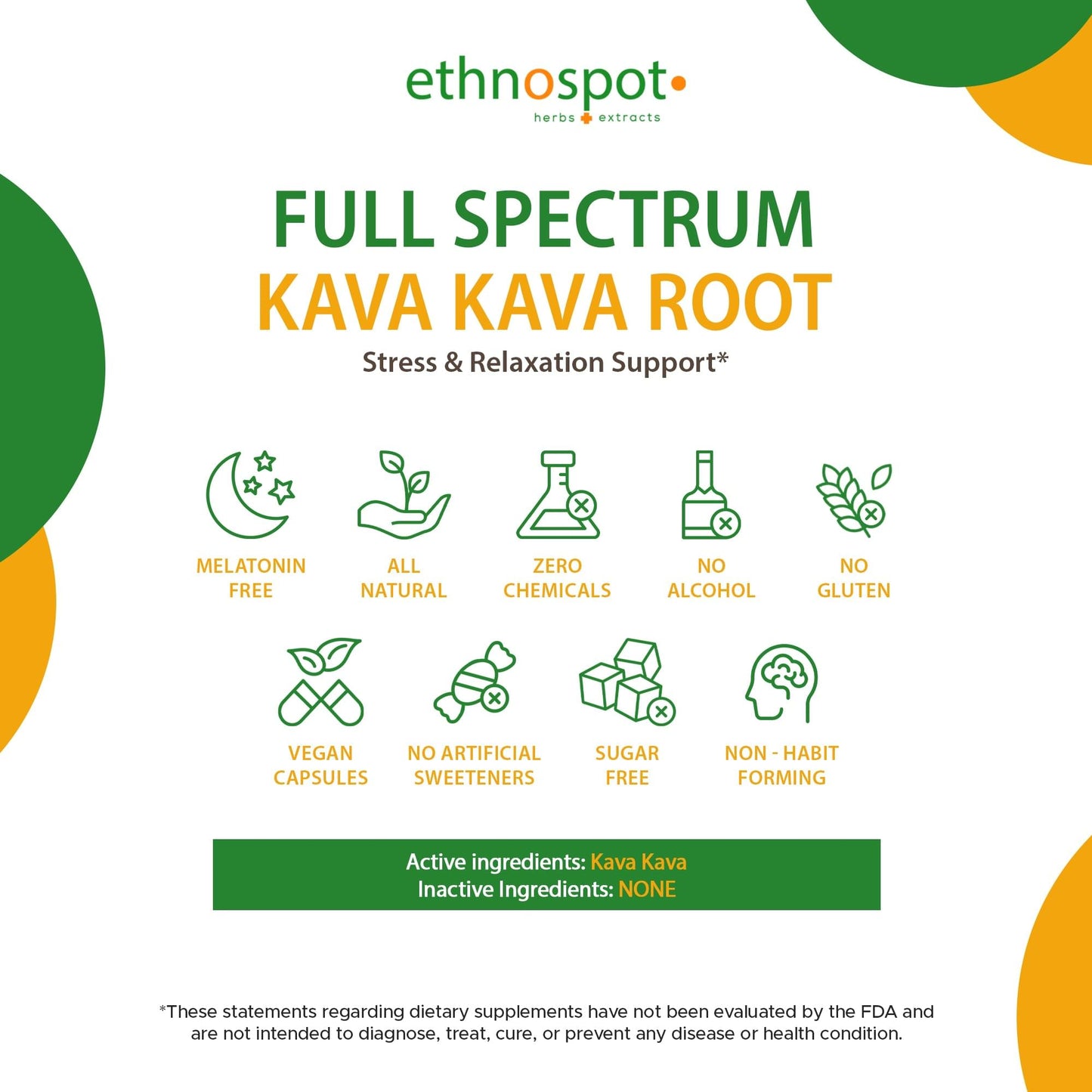 Kava Kava Root Capsules - Relaxation Inducing Herbal Supplement