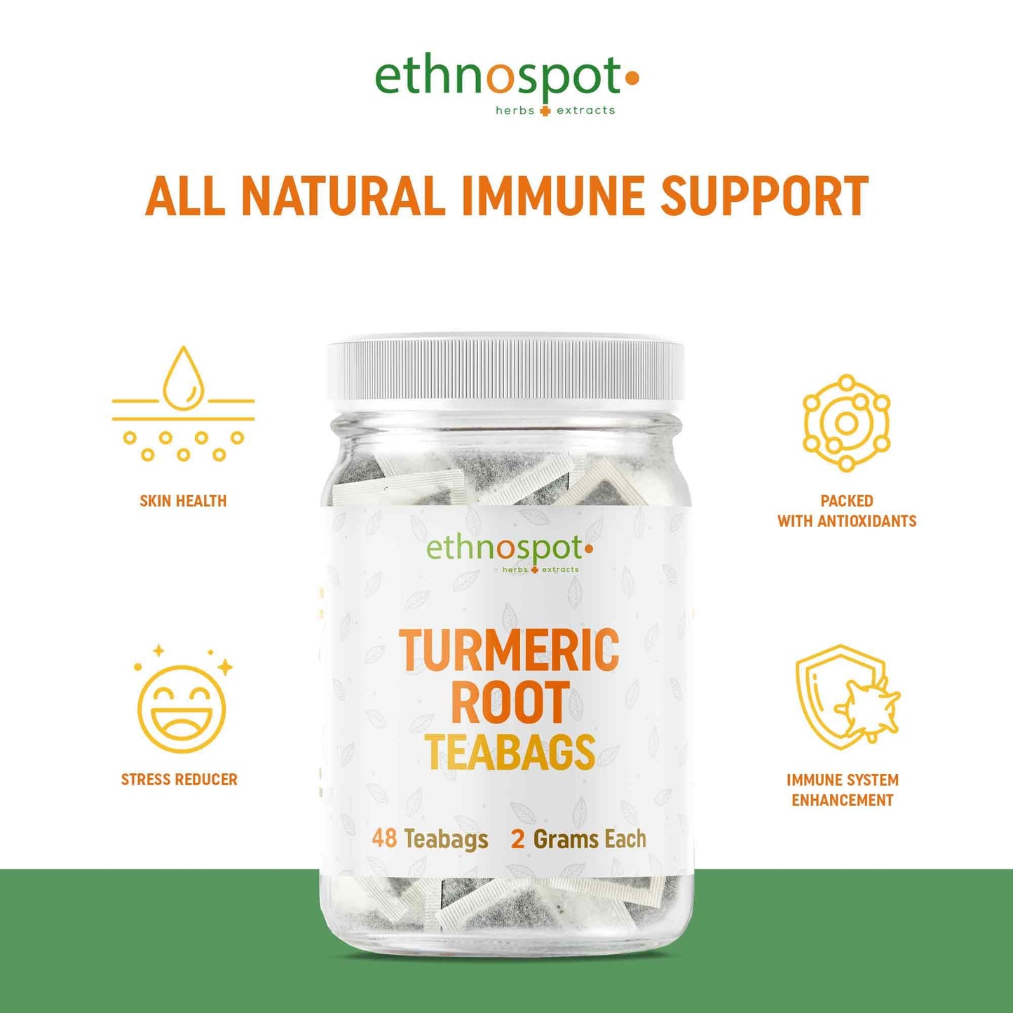 Turmeric Root Teabags - Anti-Inflammatory Herbal Tea