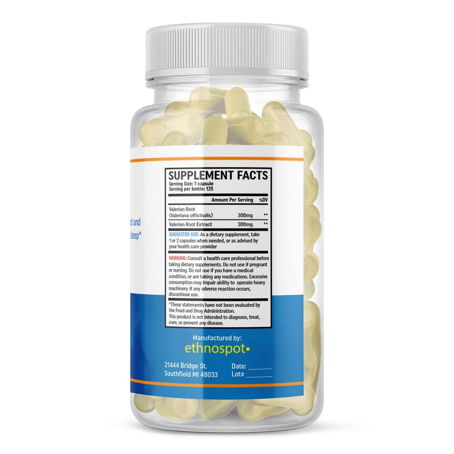 Valerian Root Capsules - Sleep Assisting Herbal Supplement