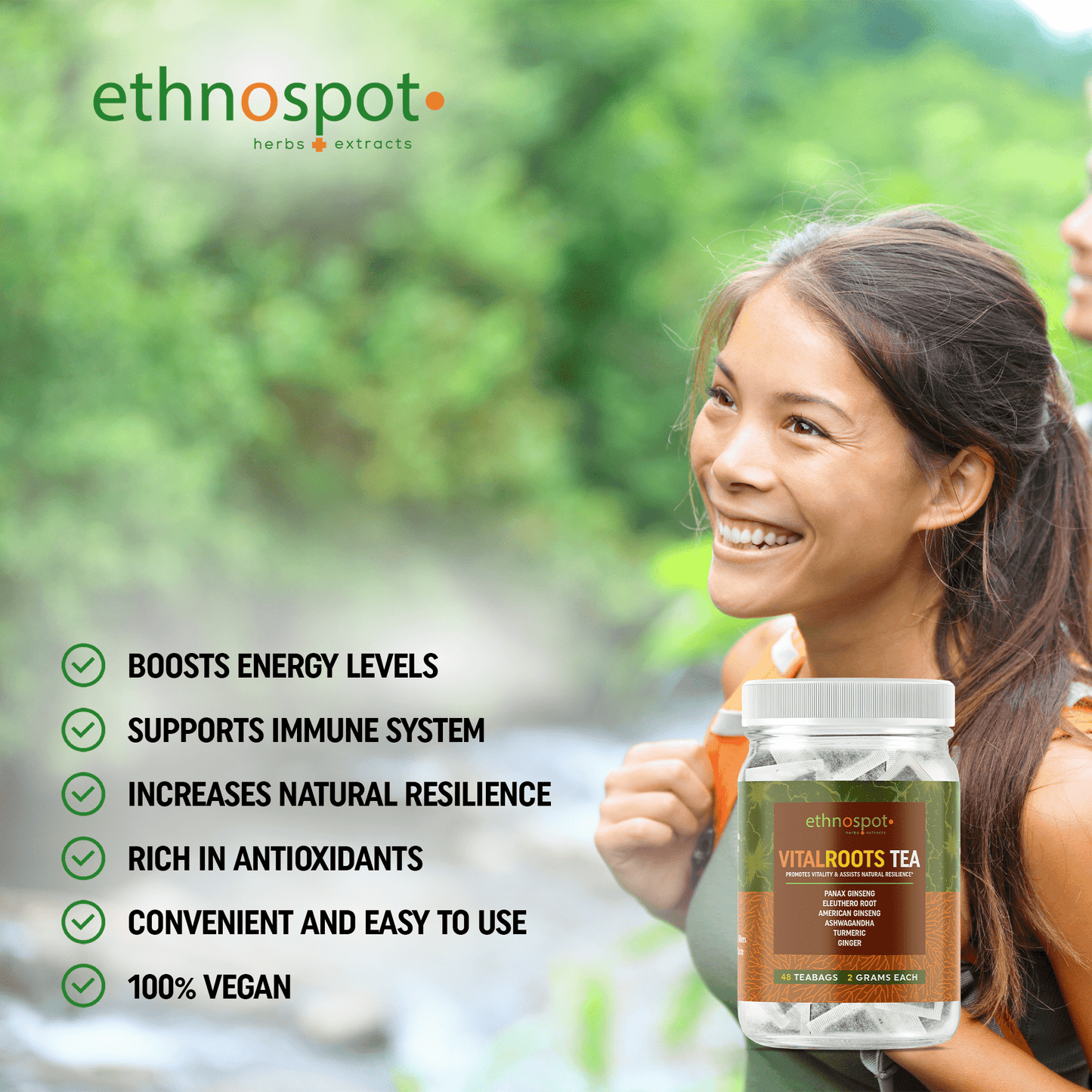 VitalRoots Teabags - Immune Support & Vitality Promoting Herbal Tea