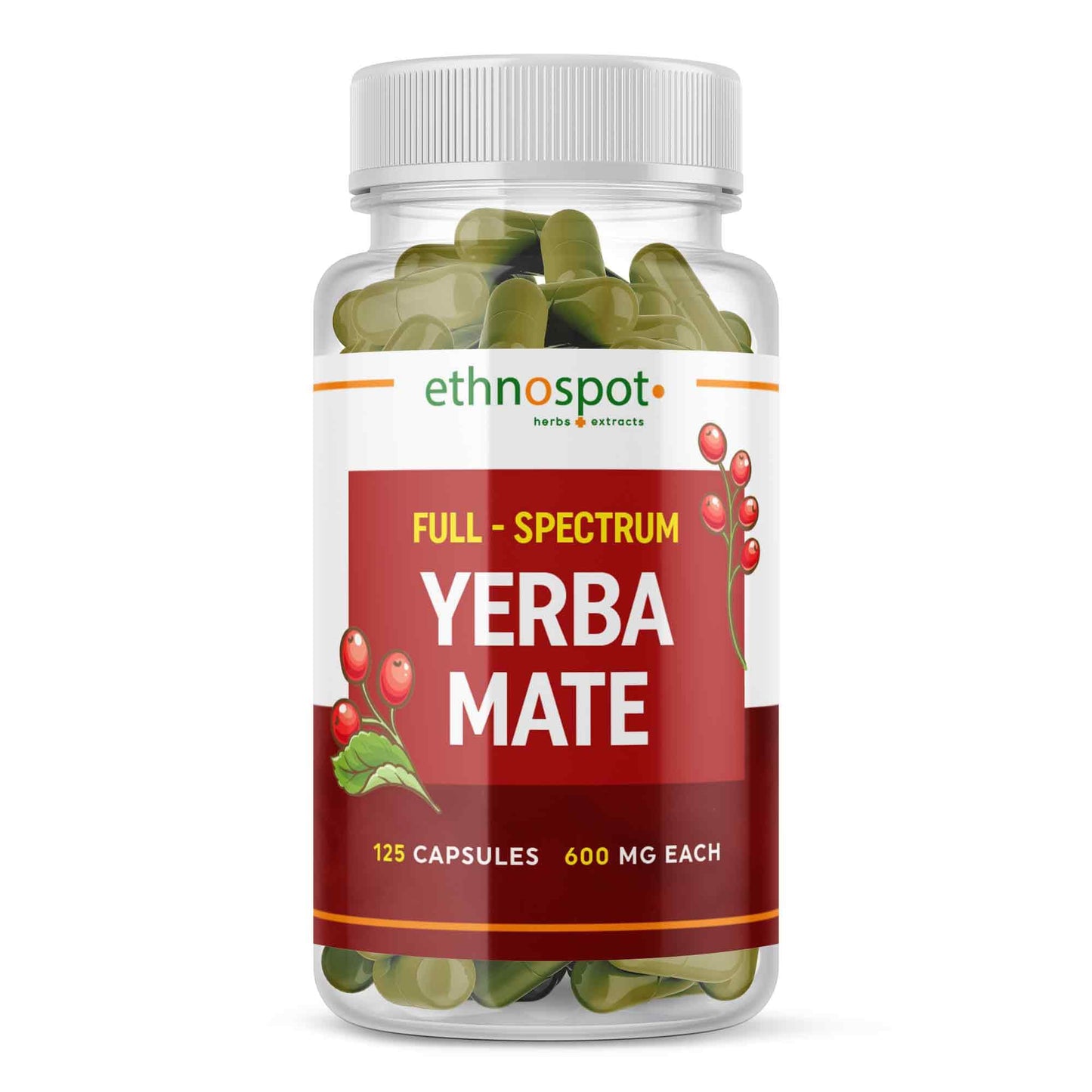 Yerba Mate Capsules - Mental Clarity & Energy Herbal Supplement