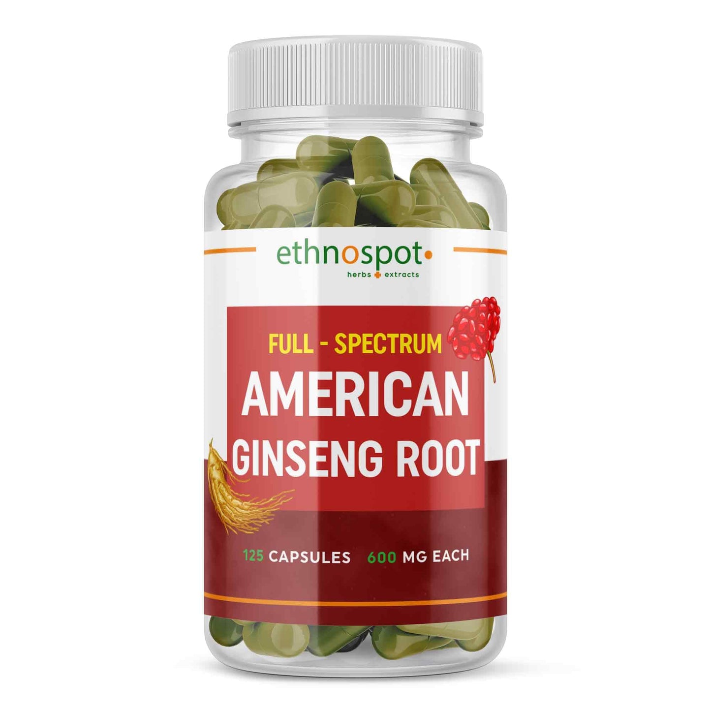 American Ginseng Capsules - Energy Boosting Herbal Supplement