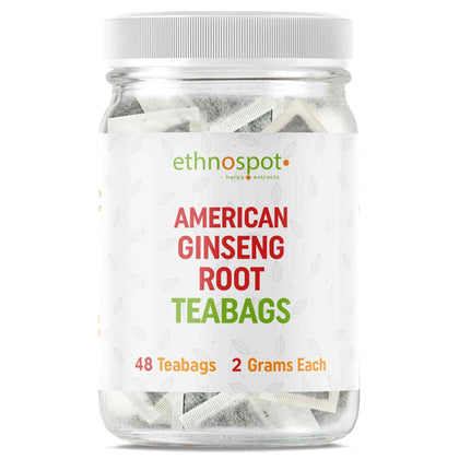 American Ginseng Root Teabags - Energy Boosting Herbal Tea