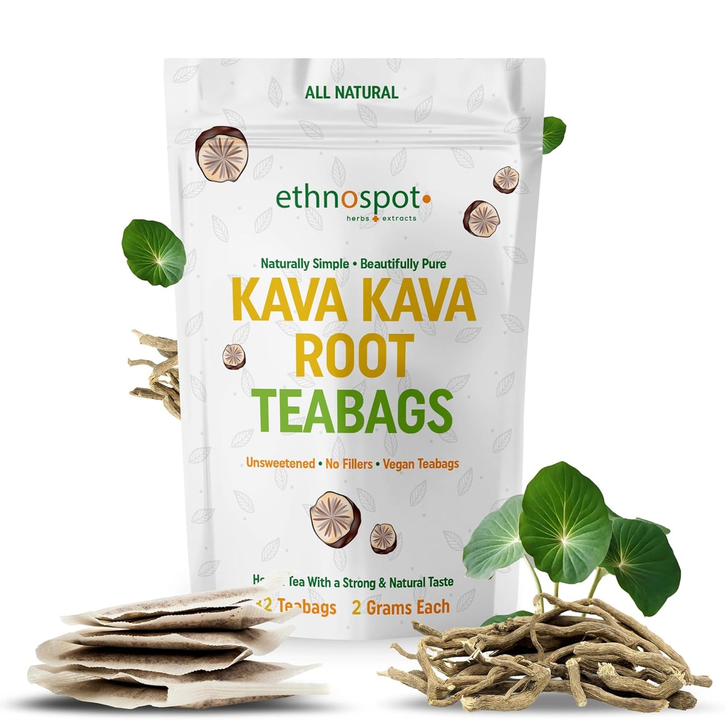 Kava Kava Root Teabags - Relaxation Inducing Herbal Tea (32 Teabags)